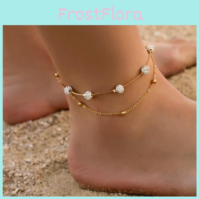 Chic Double-layer Foot Chain Stylish Beach Footwear With A Minimalist Touch