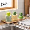 Practical Housewarming Gifts Cactus Dish Brush with Base Flexible Non Scratch Nano Scrubber Effective Material Oil Stain Remove Scrub for