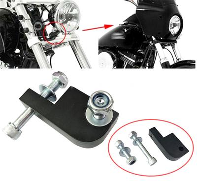 Black Fairing Headlight Extension Block For Harley Dyna FXDL FXDF FXDB FXDWG