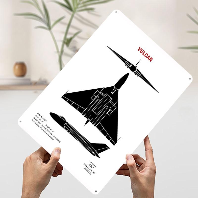 

Avro Vulcan Recognition Tinplate Poster Customized Wall Art Vintage Retro Metal Signs for Office Decor Bedroom Decoration Room 7.9x11.8In(20x30cm)