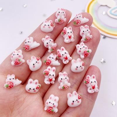 50 vnt Dervos Mini Kawaii Braškių Triušio Nagų Dailė Plokščias akmuo Scrapbook Vestuvinis Manikiūras Aplikacijos Papuošalai, DIY Priedai Amatai