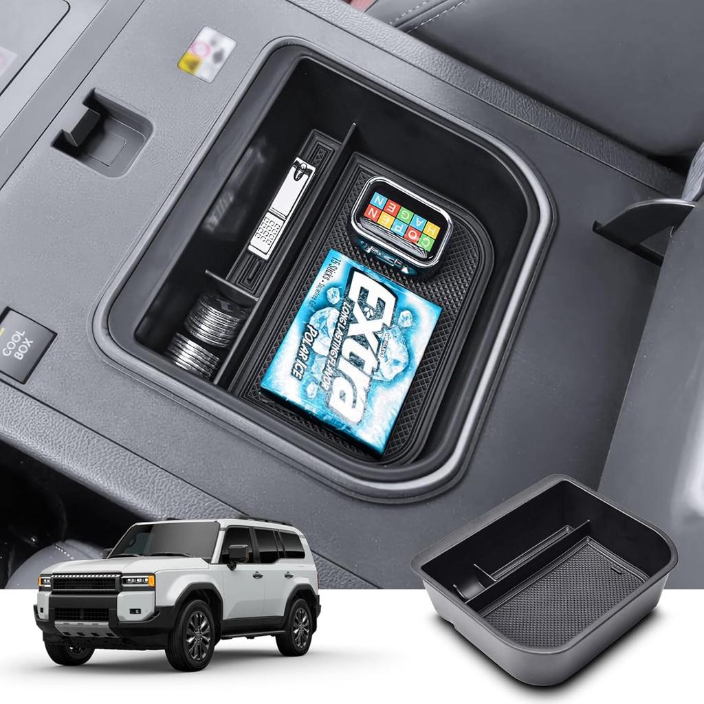 RUNROAD Center Console Organizer Tray Compatible With 2024 2025 Toyota Land Cruiser Prado 250 / Lexus GX550 Accessories, Ert Armrest Storage Tray For