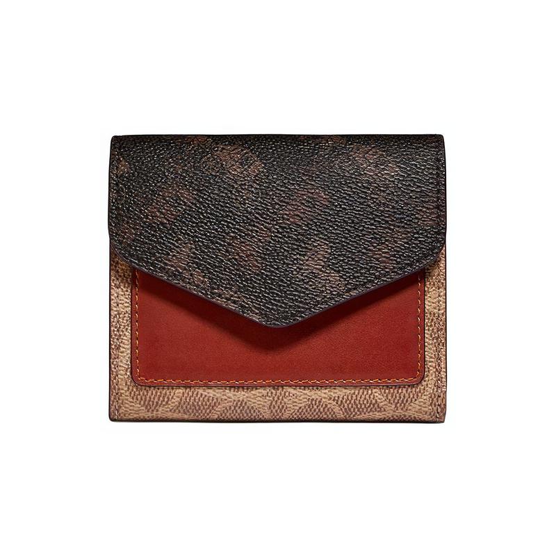 

COACH Wyn Horse And Carriage Printed Flap Leather Wallet Women s Dark Brown коричневий