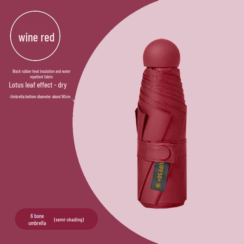 Lätt UV-skyddande Kapselparaply - Bärbart Dubbelanvändningssolskydd för Kvinnor, Soliga och Regniga Dagar