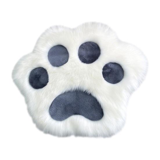 Plush Cat Paw Rug Fluffy Cute Kitten Paw Shape Floor Mat Cozy Furry Anti-Slip Bedroom Rug for Living Room Nursery Playroom Decor
