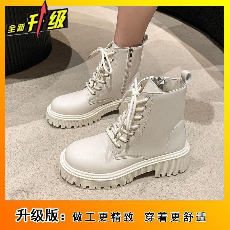 Niche design locomotive boots short boots single boots 2025 autumn and winter new British heightened platform Martin boots women's
