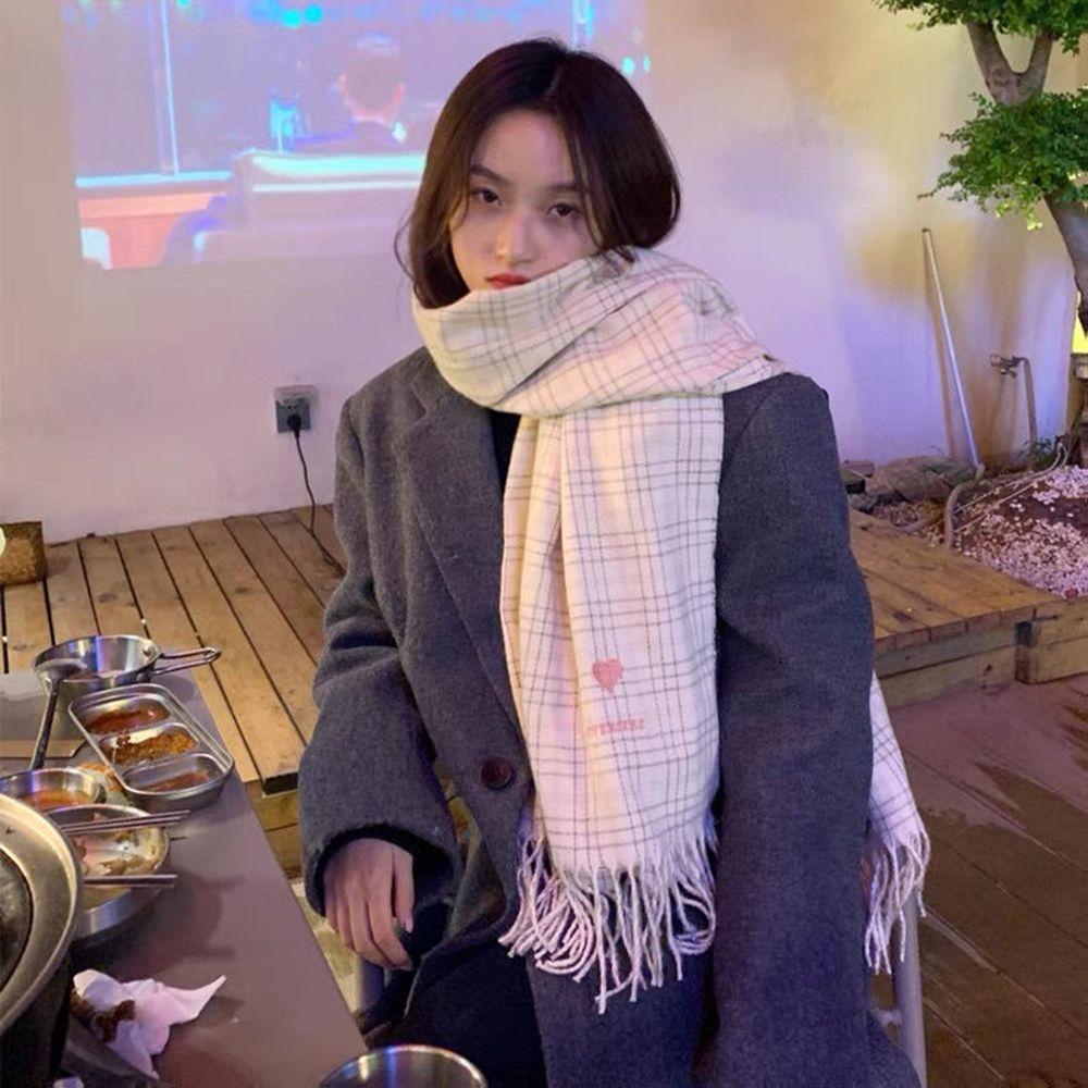 Autumn Lattice Thickened For Girls Grid Wraps Plaid Scarves Korean Style Shawls Knitted Shawls