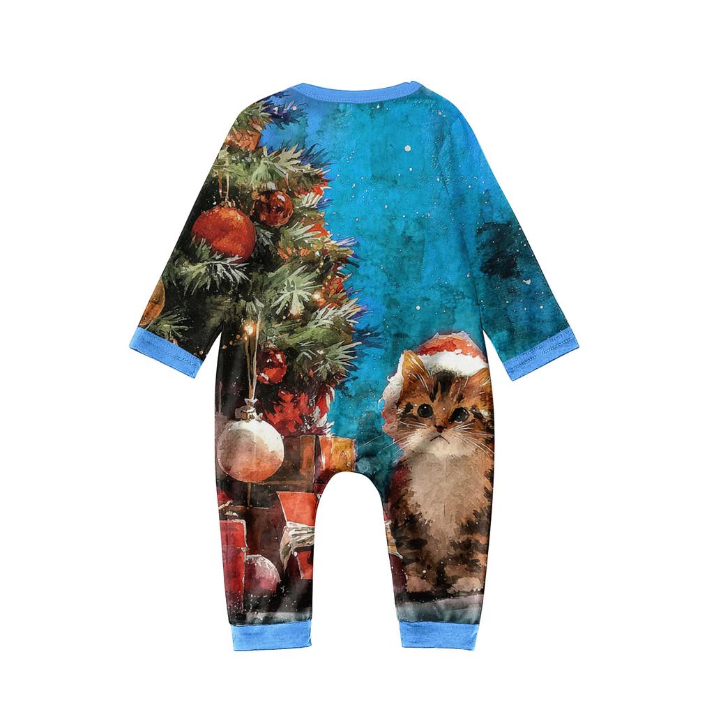 Family Casual Comfortable Long Sleeved Long Pants Christmas Printed Parent-child Set