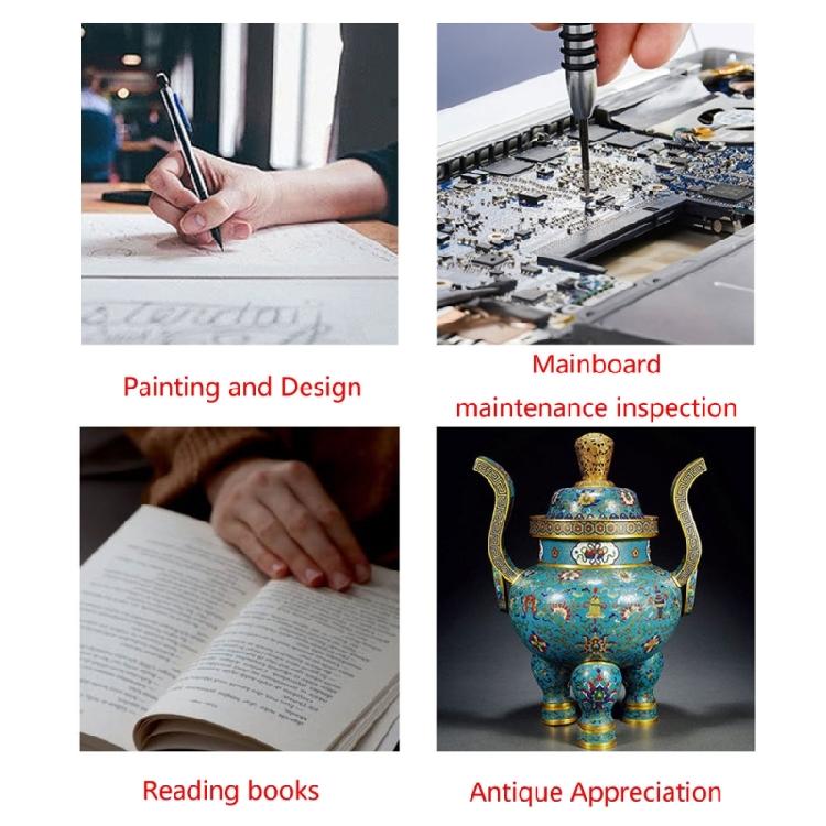 2 LED Light 16X Magnifying Glass Lens Pocket Handhelds Microscope Reading Magnifier