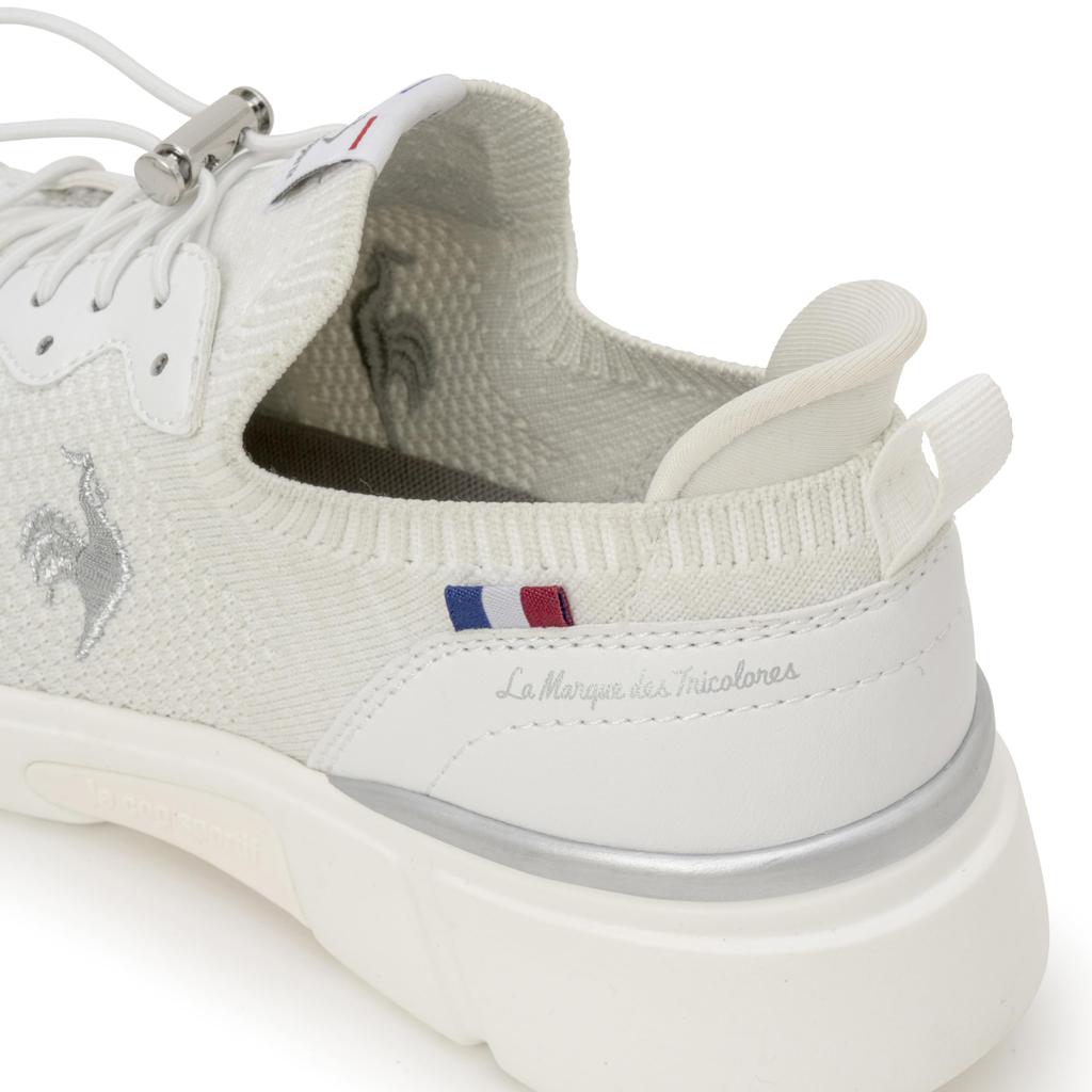 Coq Loire Easy to Put 3E Water White cm [Le Sportif] Slip-on Sneakers, On, Running, Wide, Equivalent, Repellent, Drawcord, Women's, (QL3XJC01WH) 24.0