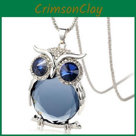 High Quality Women Fashion Rhinestone Crystal Pendant Animal Long Sweater Chain Necklace Jewelry