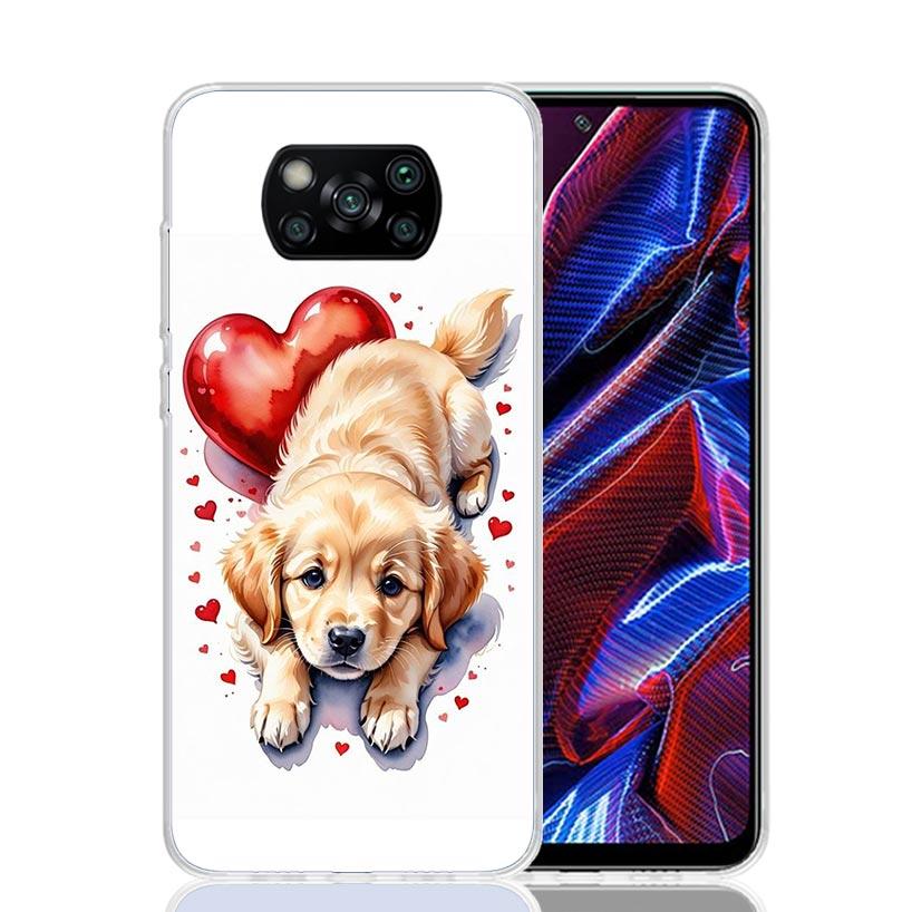 

Lovely Puppy Heart Dogs Phone Case For Xiaomi Poco X7 X6 X5 Pro F7 Ultra Redmi 15C 15 13 13C 12 12C 10 10A 10C 9 9A 9C 9T Cover Xiaomi Poco F7 Ultra