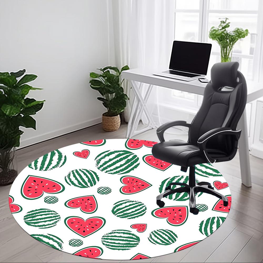 1pc Watermelon Pattern Chair Carpet for Office, Soft Flannel Throw Mat, Perfect for Office,Holiday Party Decoration Choice Yy251113027