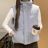 Corduroy Vest Women 2026 Winter Loose Fit Stand Collar Warm Sleeveless Outerwear In Blue Khaki Beige Black