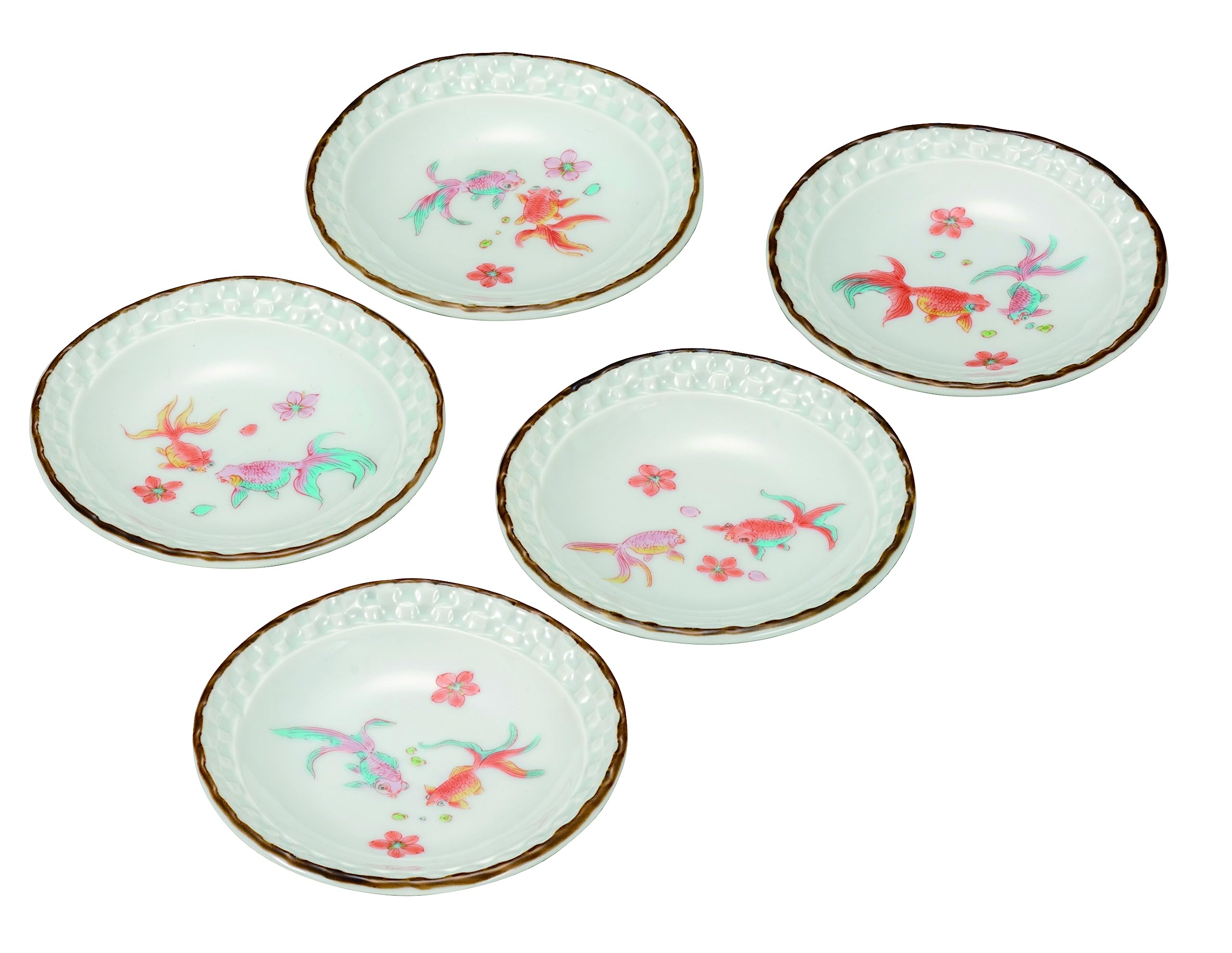 

plate set goldfish Nakamaru.Kutani ware.3.2 K8-17