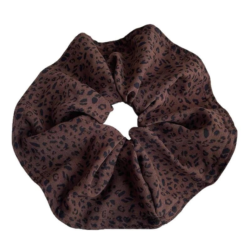 Autumn and winter, lazy and casual temperament, oversized leopard print large intestine hair tie, high-end low-ball hair tie for women