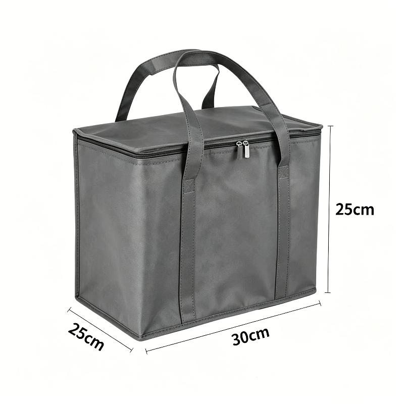 Thermal Insulated Food Delivery Bag Tear Resistant Aluminum Foil Lining Reusable Zipper for Commercial Food Delivery Service