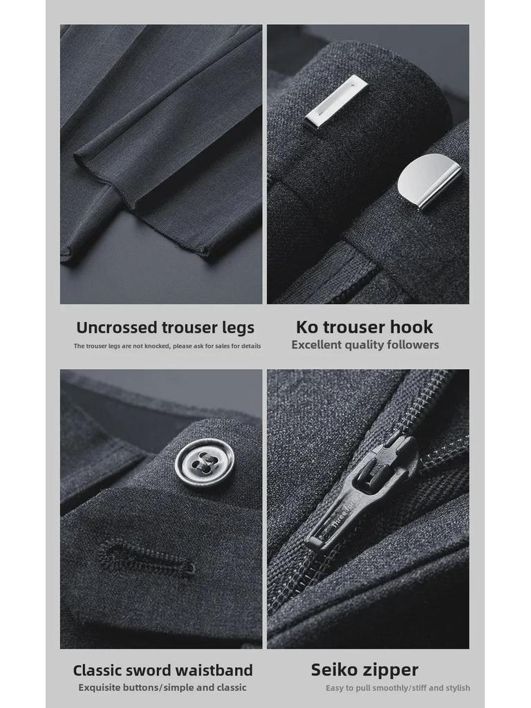 High-End Grå Ull Herre Businessdressjakke