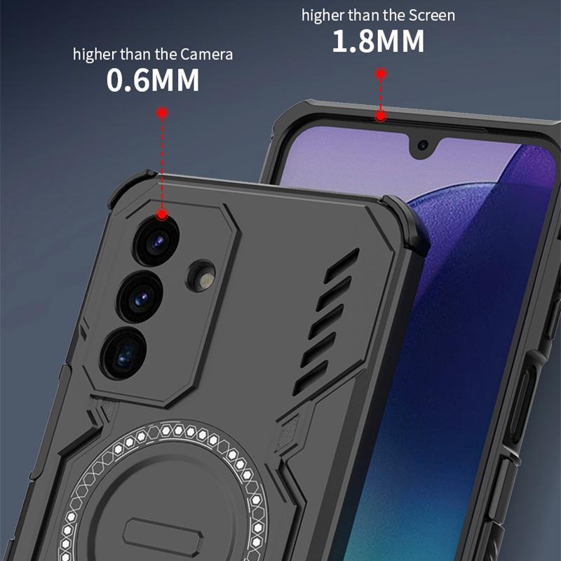 KEYSION Hollow Heat Dissipation Case for Samsung A17 5G Silicone+PC Magnetic Cooling Shockproof Phone Cover for Galaxy S25 FE 5G