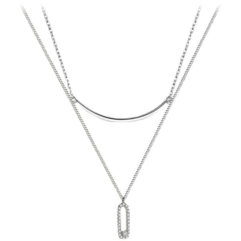 Double Smile Necklace Women'S Fashion Versatile Ins Style Geometric Pendant Stacked Necklace Premium Durable Quality