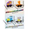 Educational Magnetic Wooden Train Toys Magnetic Digital Train  Kids