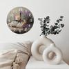 Custom Wood Wall Clock 25cm Round with Geometric Patterns