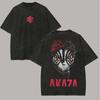 Manga Demon Slayer T-Shirt Akaza Koyuki Grafik, verwaschenes Oversized-T-Shirt, Kurzarm, weiche Baumwolle, Herrenbekleidung 
