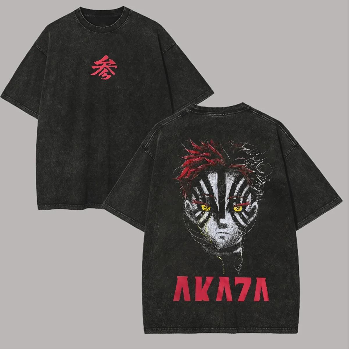 

Футболка манги Demon Slayer Akaza Koyuki Graphic Washed Oversized T Shirt Short Running Bavlna М які Трійники Чоловічий Жіночий Одяг Жіночий Чоловічий Одяг M слонова кістка