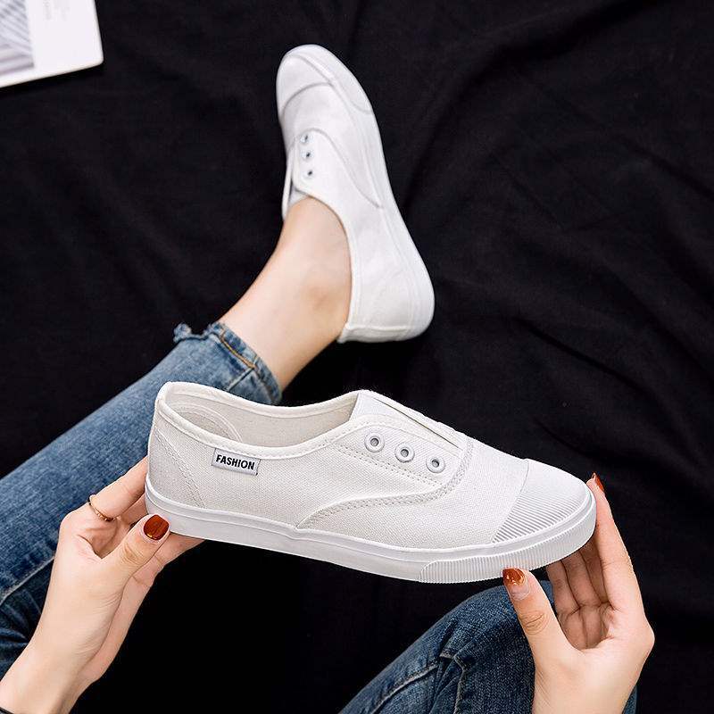 Segeltuchschuhe Frühling flach Ein-Pedal faule Schuhe Board Schuhe Trend