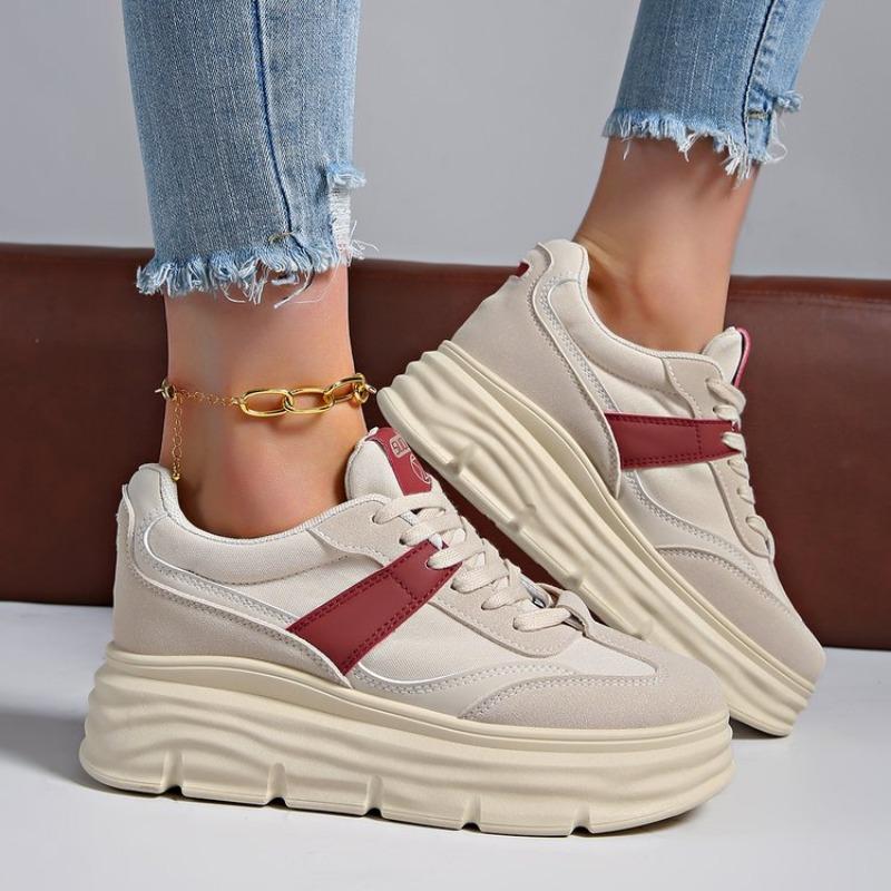 Fashion Shoes for Women Autumn Trend New Woman Flats Shoes Chunky Lace-up Soft-sole Casual Sneakers Female Vulcanized Shoe Walking Shoe