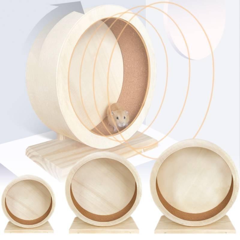 Levné Dřevěné Tiché Běhací Kolečko Pro Křečka Masivní Dřevo Tichý Exerciser Pro Všechna Roční Období