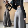 Women High Waist Wide Leg Pants Women Spring Summer Solid Trouser Office Ladies Full Length Straight Suit Outwear Pants