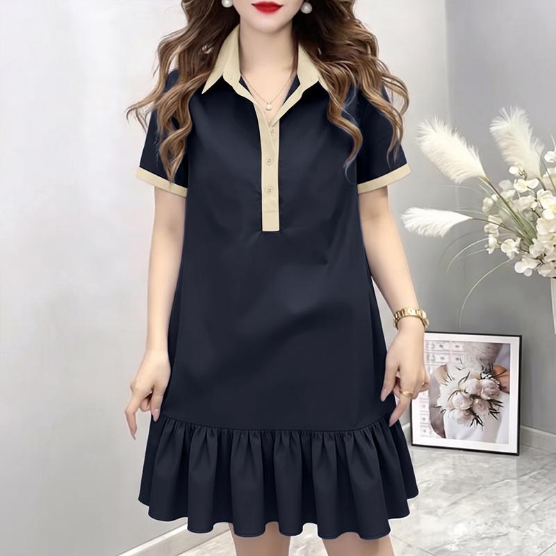 ZANZEA Women Summer Casual Turn Down Collar Loose Short Sleeve Dress S