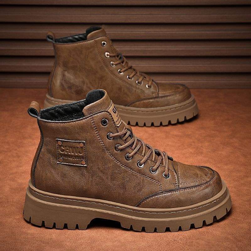 Martin boots men s autumn 2025 new British style retro high-top leather shoes men s short boots medium work boots 39