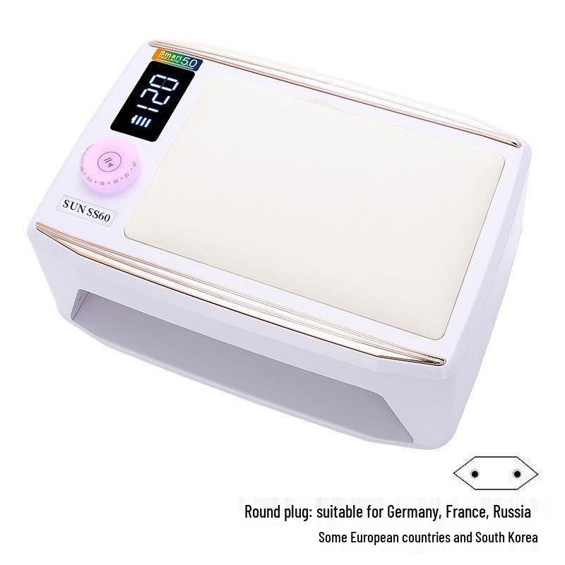 Rechargeable 380W Nail Lamp with Hand Rest for Two-Hand Nail Art