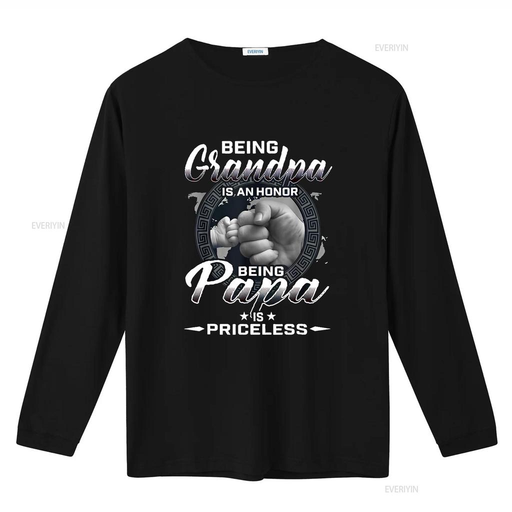 Being Grandpa is an Honor Papa Priceless Father T Shirt vintage Washed Versatile Casual homme Unisex Soft graphic
