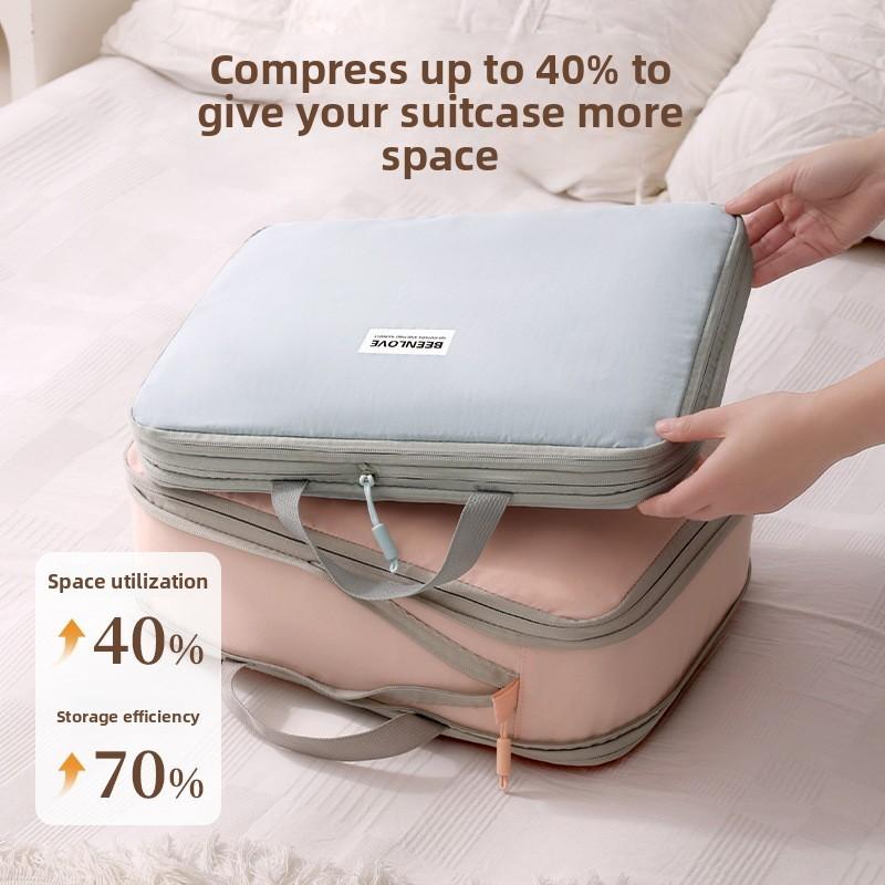 Travel Organizer Bag With Nylon Material For Packing Clothes And Lingerie In Compact Cube Shape For Travel Use