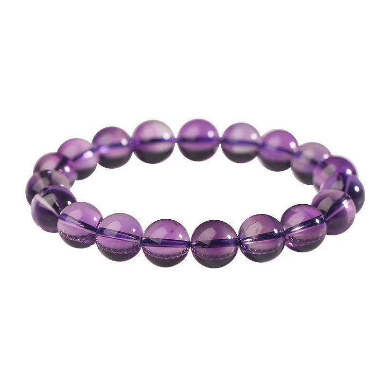 Natural Amethyst Crystal Bracelet Men Women 8mm 9mm 10mm Beaded Gemstone Jewelry Boho Style Healing Stone Accessory 8mm