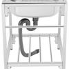 Stainless Steel Utility Sink Freestanding Single Bowl Basin Sink with Faucet and Stand,Commercial Kitchen Washing Station