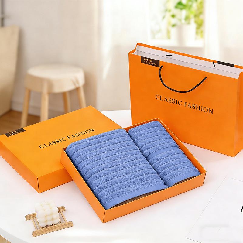 Customizable Coral Fleece Towel Gift Set with Logo - Three-Piece Souvenir Box Gift Box Towel Set