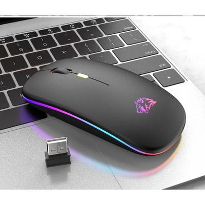 Wireless Mouse Bluetooth and 2.4GHz Dual Modes Rechargeable RGB Ergonomic Silent Click for PC iPad Laptop Cell Phone TV