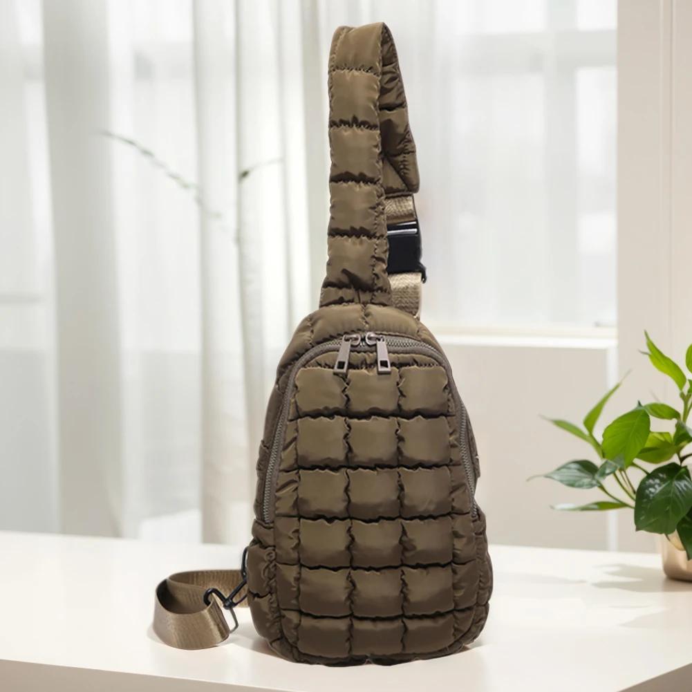 Women Quilted Chest Bag Cloud Waist Bag Adjustable Strap Puffer Crossbody Sling Bags Travel Fanny Pack Outdoor Travel Bags