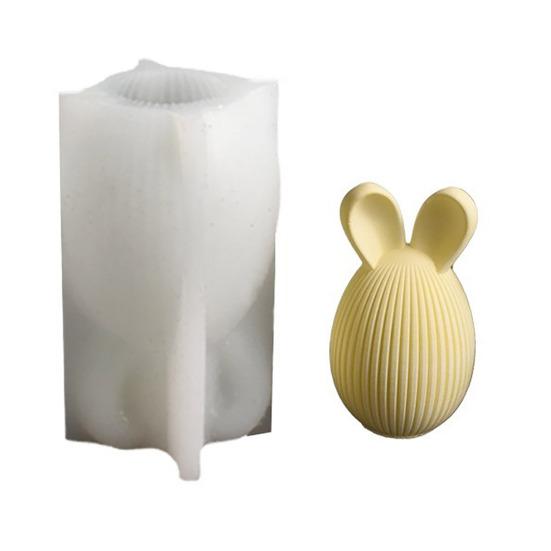 Ostereier-Hase Silikonform DIY gesichtsloser Hase Harz Gips Bastelform Flexibel Wiederverwendbar Kerzenform für Feiertagsdekoration