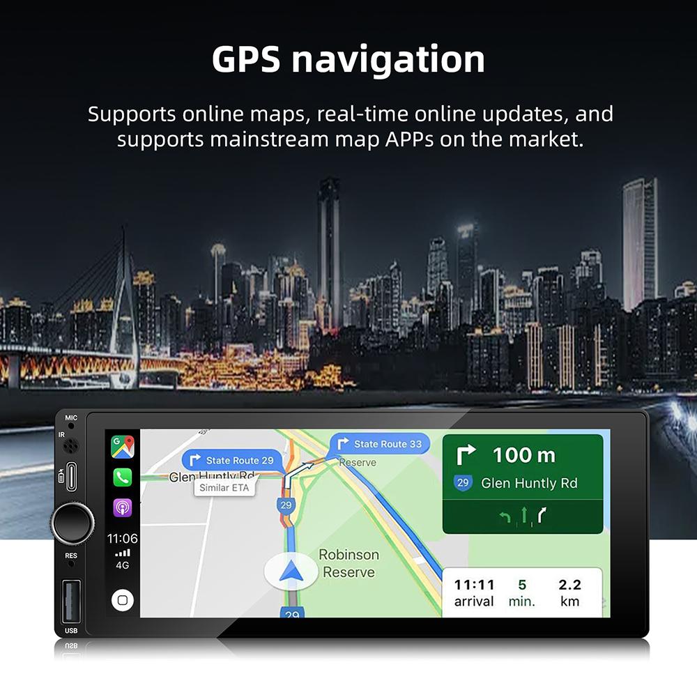 IPS 6.9 Inch 1Din Wired Carplay Android Auto Car Radio Multimedia Video MP5 Player Touch Screen Universal Autoradio Stereo
