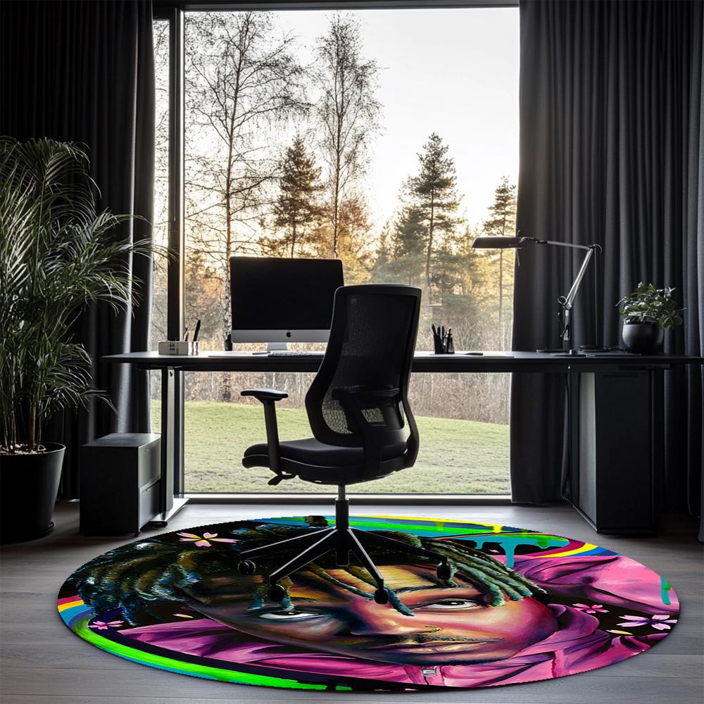 Juice WRLD Printed Round Rug Carpet Chair Rug Area Rug Entryway Doormats,for Office Chair Living Room Bedroom Kitchen Room.