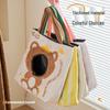 Portable, Breathable Canvas Cat Carrier Bag: Large Capacity, Lightweight, Crossbody, Head-Out Design, Cartoon Style for Travel