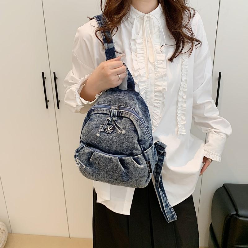Denim Water-Repellent Backpack Women Travel Backpack