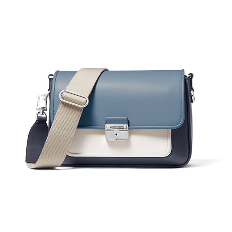 

Michael Kors MK Bradshaw Leather Shoulder Crossbody Bag Medium Women Bags Denim-Blue 30T1S2BM2L-465 Basic Set (Bag+Dust Bag)