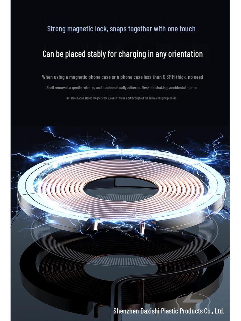3-in-1 Foldable Wireless Magnetic Charger Stand for iPhone, Earbuds, and Watch - 15W Portable