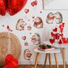Valentine's Day Hedgehog Heart Balloon Bedroom Living Room Entrance Hall Home Background Beautification Wall Stickers